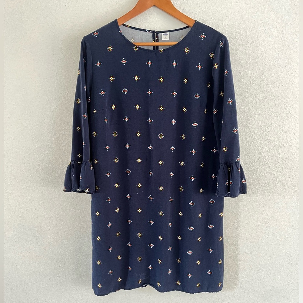 Old Navy Dark Blue Floral Dress